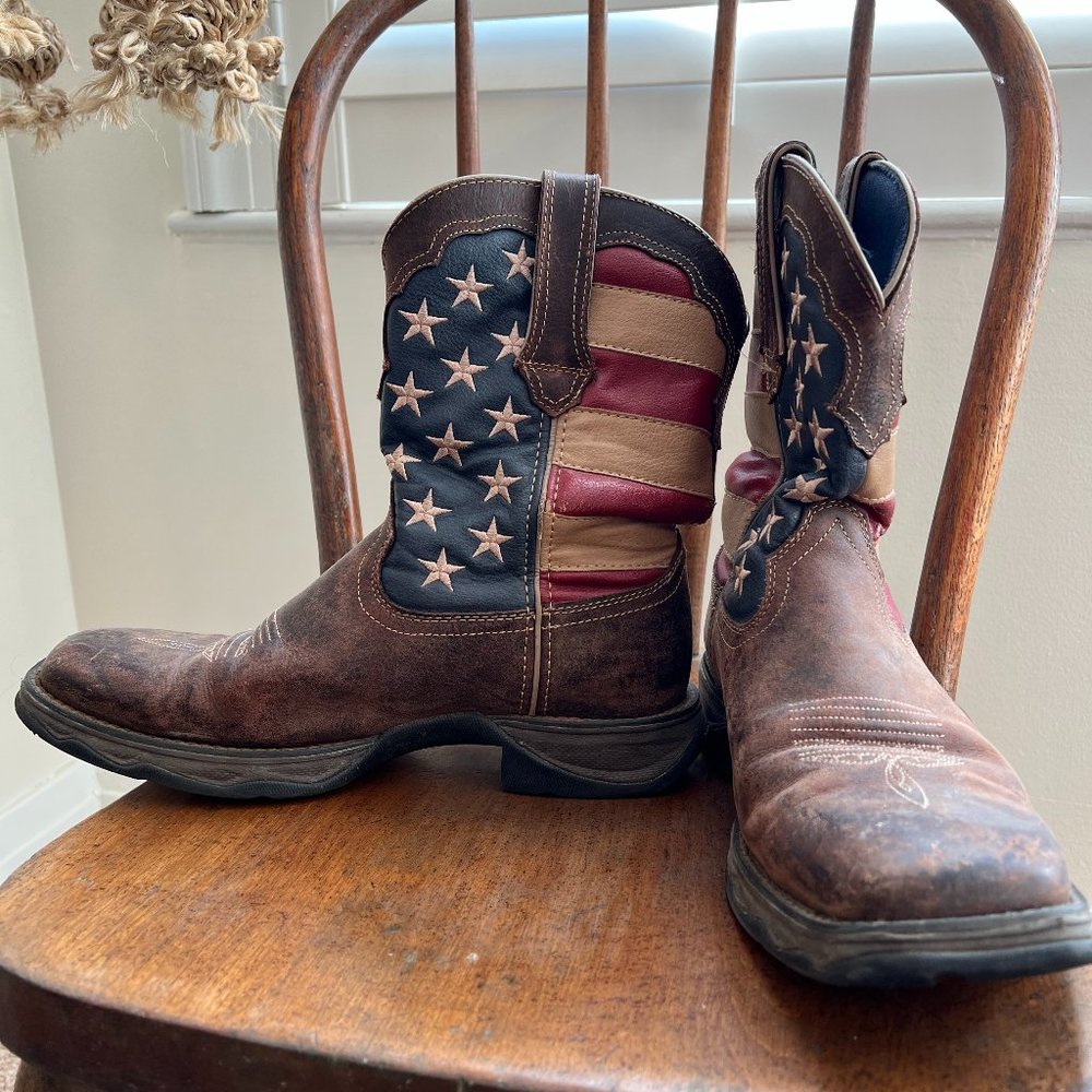 Durango American Flag Cowboy Boots 10